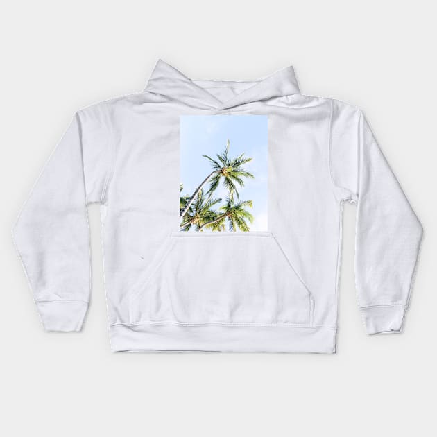 Tropical Palm Trees Kids Hoodie by NewburyBoutique